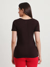 T.T. Women Slim Fit 100% Cotton Cool Round Neck Half Sleev Solid Tshirt  Brown