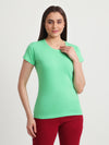 T.T. Women Slim Fit 100% Cotton Cool Round Neck Half Sleev Solid Tshirt  Green