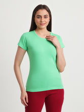 T.T. Women Slim Fit 100% Cotton Cool Round Neck Half Sleev Solid Tshirt  Green