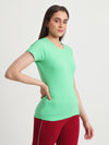 T.T. Women Slim Fit 100% Cotton Cool Round Neck Half Sleev Solid Tshirt  Green