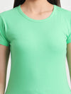 T.T. Women Slim Fit 100% Cotton Cool Round Neck Half Sleev Solid Tshirt  Green