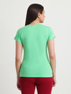 T.T. Women Slim Fit 100% Cotton Cool Round Neck Half Sleev Solid Tshirt  Green