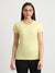 T.T. Women Slim Fit 100% Cotton Cool Round Neck Half Sleev Solid TshirtLemon