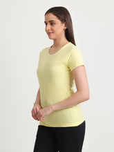 T.T. Women Slim Fit 100% Cotton Cool Round Neck Half Sleev Solid Tshirt  Lemon