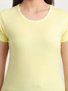 T.T. Women Slim Fit 100% Cotton Cool Round Neck Half Sleev Solid Tshirt  Lemon