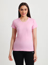 T.T. Women Slim Fit 100% Cotton Cool Round Neck Half Sleev Solid Tshirt  Pink