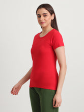 T.T. Women Slim Fit 100% Cotton Cool Round Neck Half Sleev Solid Tshirt  Red