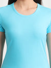 T.T. Women Slim Fit 100% Cotton Cool Round Neck Half Sleev Solid TshirtSky Blue