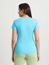 T.T. Women Slim Fit 100% Cotton Cool Round Neck Half Sleev Solid Tshirt  Sky Blue