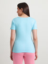 T.T. Women Slim Fit 100% Cotton Cool Round Neck Half Sleev Solid Tshirt  Turquoise