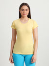 T.T. Women Slim Fit 100% Cotton Cool Round Neck Half Sleev Solid Tshirt  Yellow