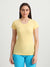 T.T. Women Slim Fit 100% Cotton Cool Round Neck Half Sleev Solid TshirtYellow