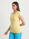 T.T. Women Slim Fit 100% Cotton Cool Round Neck Half Sleev Solid TshirtYellow