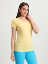 T.T. Women Slim Fit 100% Cotton Cool Round Neck Half Sleev Solid TshirtYellow