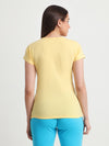 T.T. Women Slim Fit 100% Cotton Cool Round Neck Half Sleev Solid TshirtYellow