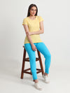 T.T. Women Slim Fit 100% Cotton Cool Round Neck Half Sleev Solid TshirtYellow