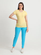 T.T. Women Slim Fit 100% Cotton Cool Round Neck Half Sleev Solid Tshirt  Yellow