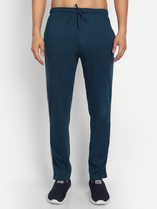 T.T. Men Cotton Track Pants - Air Force Blue