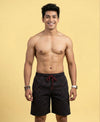 T.T. Men Regular Fit Cotton Polyster Printed Short With Zip Pocket Black Geometric