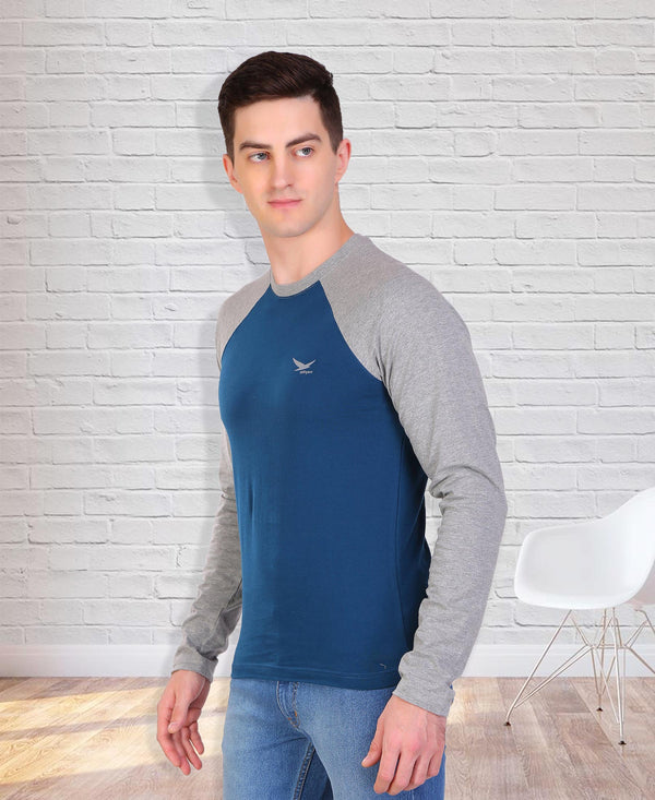 HiFlyers Men Round Neck Full Sleeve Cut & Sew Air Force T-Shirt