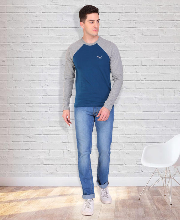 HiFlyers Men Round Neck Full Sleeve Cut & Sew Air Force T-Shirt