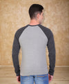 HiFlyers Men Round Neck Full Sleeve Cut & Sew Grey-Anthra T-Shirt