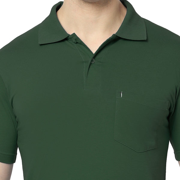T.T. Men'S Solid Sinker Polo Tshirts With PocketOlive