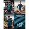 T.T. Men Dri-Fit Polyester Dot- Knit Fabric Round Neck Tees Teal
