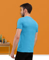 T.T. Men Eco Friendly (Cotton Rich) Recycled Fabric Solid Round Neck Regular Fit Teal Blue