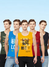 T.T. Men Printed Muscle Tees Pack Of 5 Assorted