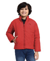 HiFlyers Boys Regular Fit | Polyster |Fluffy Full Sleeves |Quilted Insulation|High Neck Stand Collar|Zipper Jacket -Coral
