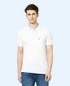 HiFlyers Men'S Solid Regular Fit Polo T-Shirt With Pocket -White