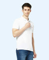 HiFlyers Men'S Solid Regular Fit Polo T-Shirt With Pocket -White
