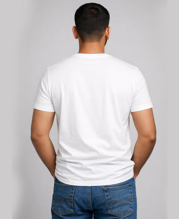 T.T. Men|Eid Special Printed Tees|Round Neck|Half Sleeves|Cotton Blended Tees For Men|Regular Fit|(Non Returnable/ Non Exchangeable Item)|White