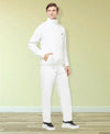 HiFlyers Mens White Regular Fit Solid Micro Polyester Fabric Tracksuit (All Season)