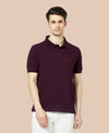 HiFlyers Men'S Solid Regular Fit Polo T-Shirt With Pocket -Wine