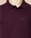 HiFlyers Men'S Solid Regular Fit Polo T-Shirt With Pocket -Wine
