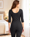 T.T. Women Regular Fit Cotton Rich With Elastomeric Finish 3/4Th Slip Pack Of 1-Black