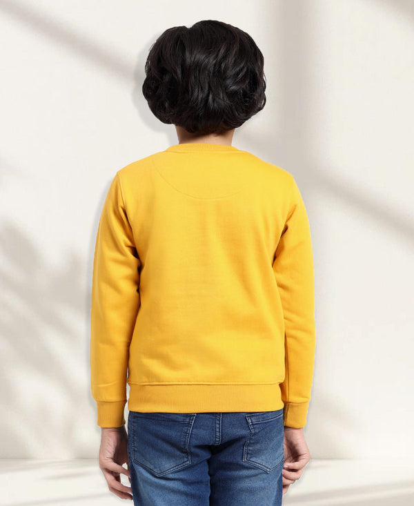 HiFlyers Boys Regular Fit | Premium Cotton Fleece |Full Sleeves|Round Neck|Trendy Winter Wear| Sweatshirts For Boys And Girls -Yellow