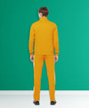 HiFlyers Mens Yellow Regular FitSolid Fleece Tracksuit