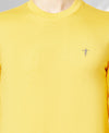 T.T. Men Yellow Cotton Polyster Regular Fit Solid Sweatshirt Style Tshirt