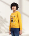 HiFlyers Boys Regular Fit | Premium Cotton Fleece |Full Sleeves|Round Neck|Trendy Winter Wear| Sweatshirts For Boys And Girls -Yellow