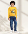 HiFlyers Boys Regular Fit | Premium Cotton Fleece |Full Sleeves|Round Neck|Trendy Winter Wear| Sweatshirts For Boys And Girls -Yellow