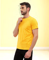 T.T. Men Eco Friendly (Cotton Rich) Recycled Fabric Solid Round Neck Regular Fit Golden Yellow