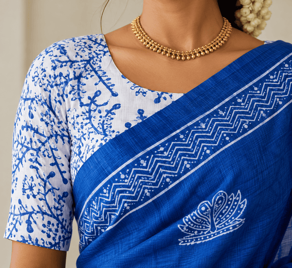 Elampillai Semi LEnin cotton saree with Blouse Piece