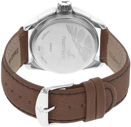 Quartz Analog Black Dial Leather Strap Watch for Guys