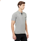 HiFlyers Men's Cotton Polo T-Shirt with Chest Logo Grey