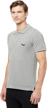 HiFlyers Men's Cotton Polo T-Shirt with Chest Logo Grey