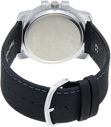 Quartz Analog Black Dial Leather Strap Watch for Guys