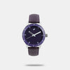 Quartz Analog Purple Dial Leather Strap Watch for Girls NN6078SL05